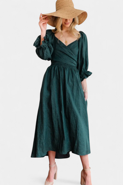 Petra Two-Tier Dress | Puff Sleeves, Ruched Body, Romantic