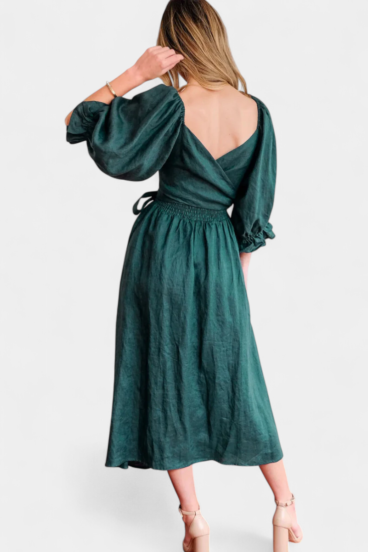 Petra Two-Tier Dress | Puff Sleeves, Ruched Body, Romantic
