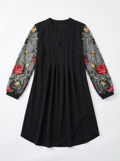 Natalia Sheer Sleeve Mini Dress - Flat Lay