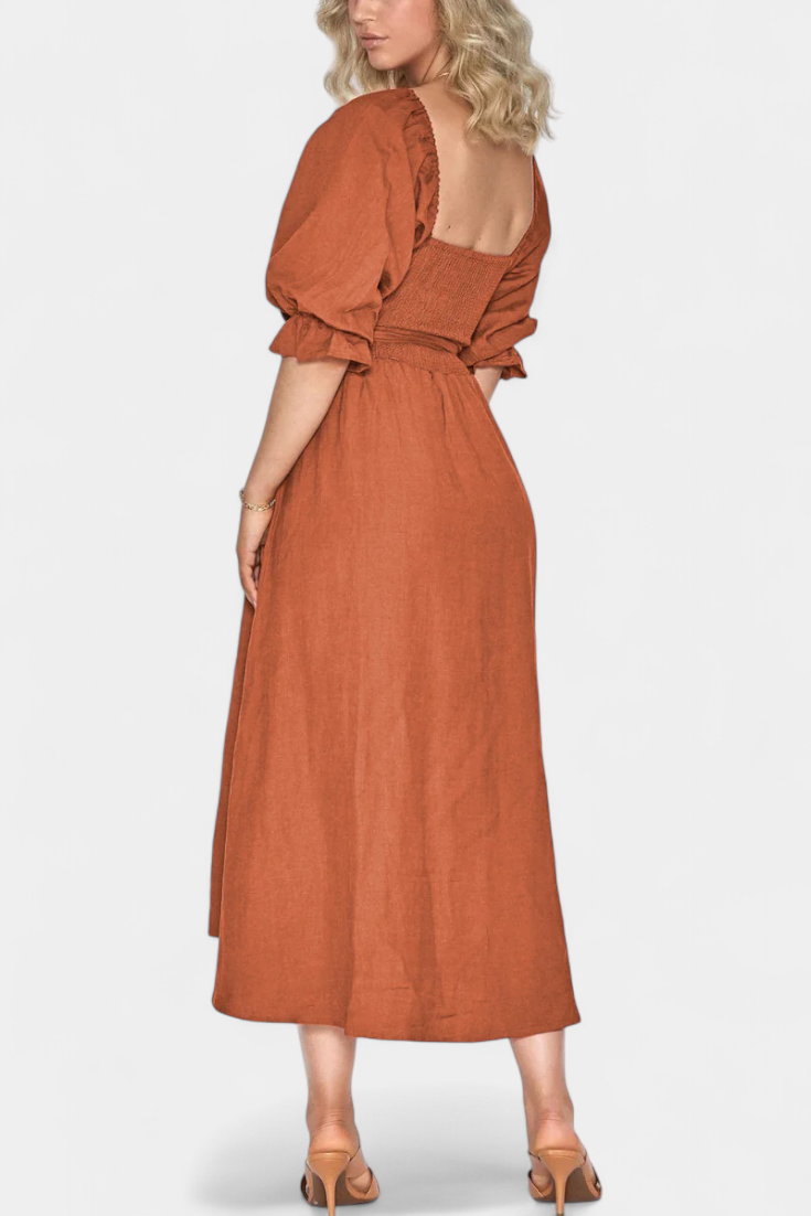 Petra Two-Tier Dress | Puff Sleeves, Ruched Body, Romantic
