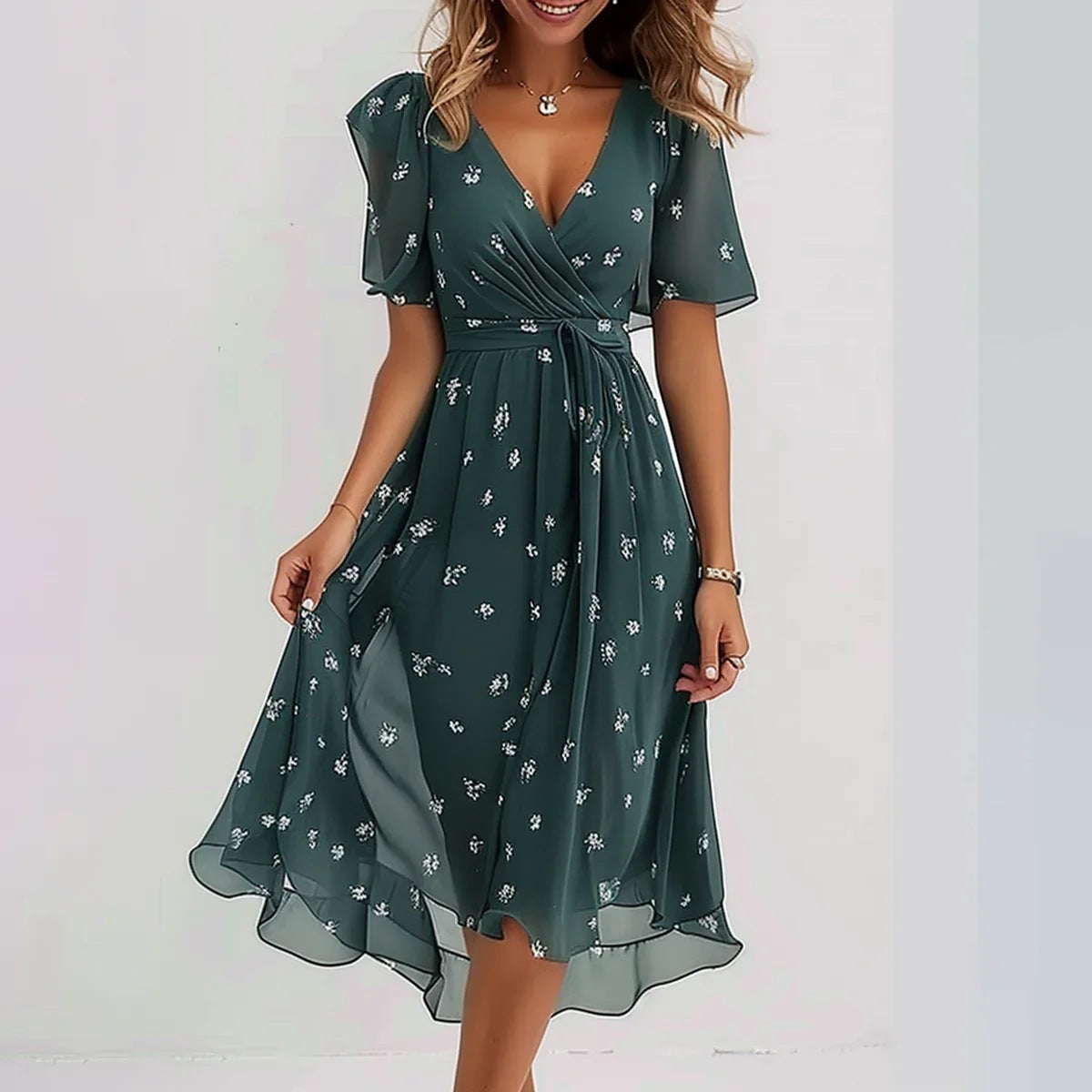 Adele Floral Summer Midi Dress | Casual, Timeless, Effortless