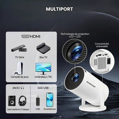 Vidéoprojecteur compatible 4K – Wi-Fi et Bluetooth