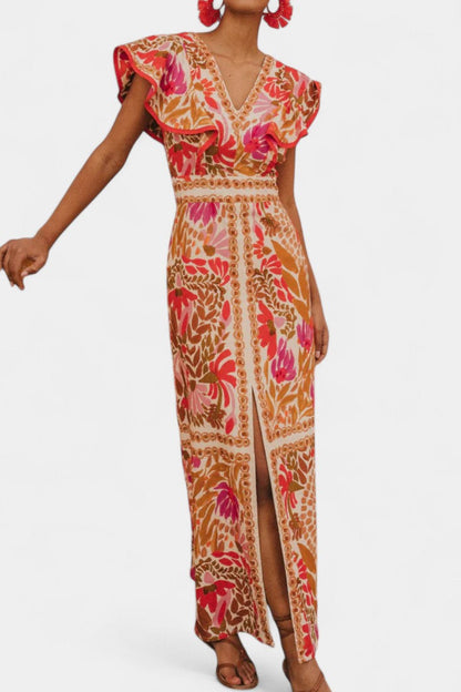 Suzanne Floral Maxi Dress | Vibrant Red, Summer Breeze