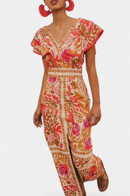 Suzanne Floral Maxi Dress | Vibrant Red, Summer Breeze