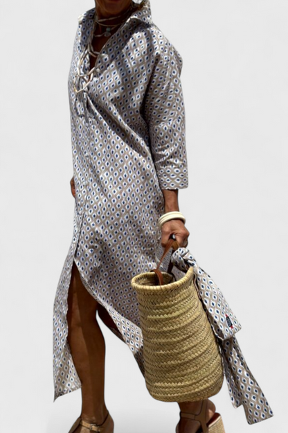 Harbor Stripe Shirt Dress | Button-Front, Coastal, Relaxed