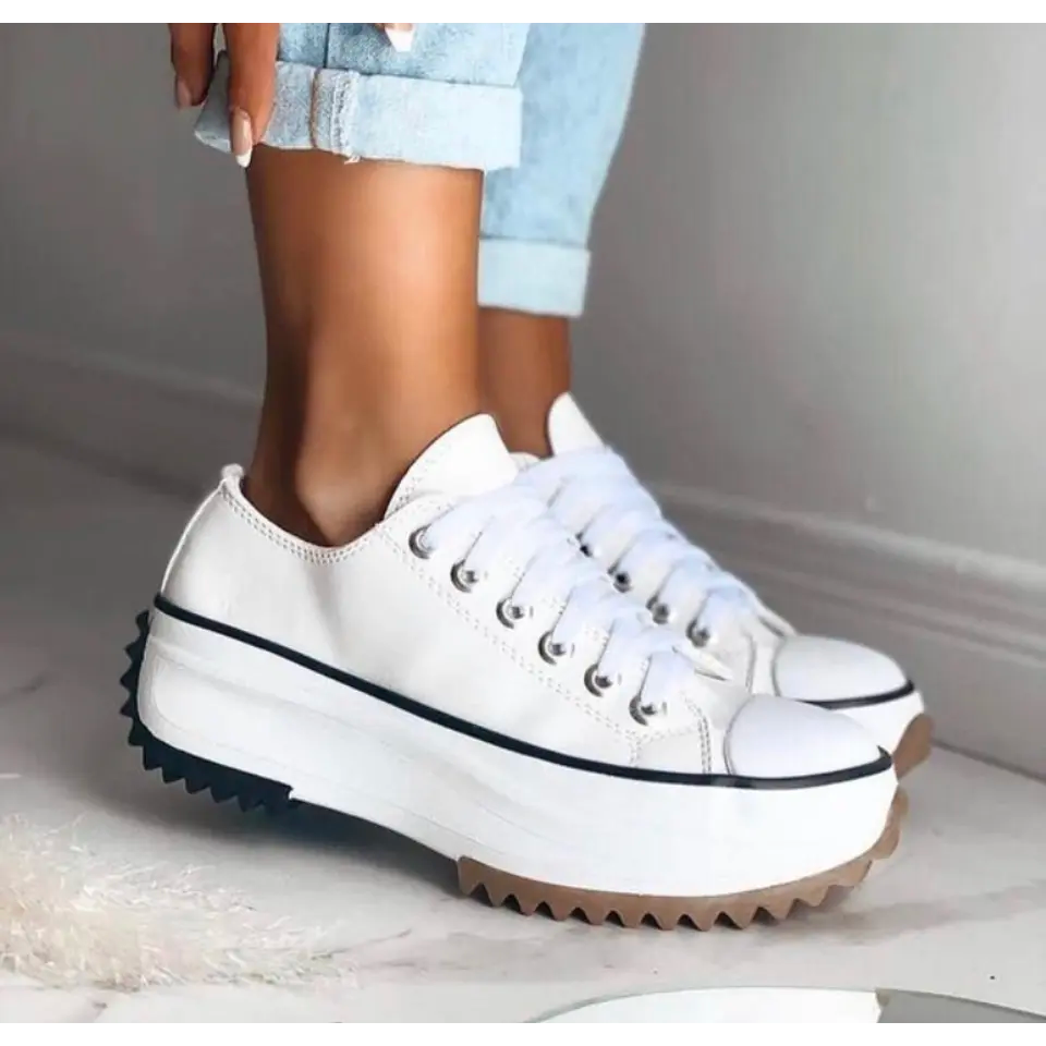 Women's Orthopedic Sneakers – Low Cut Lace-Up Metal Eyelets