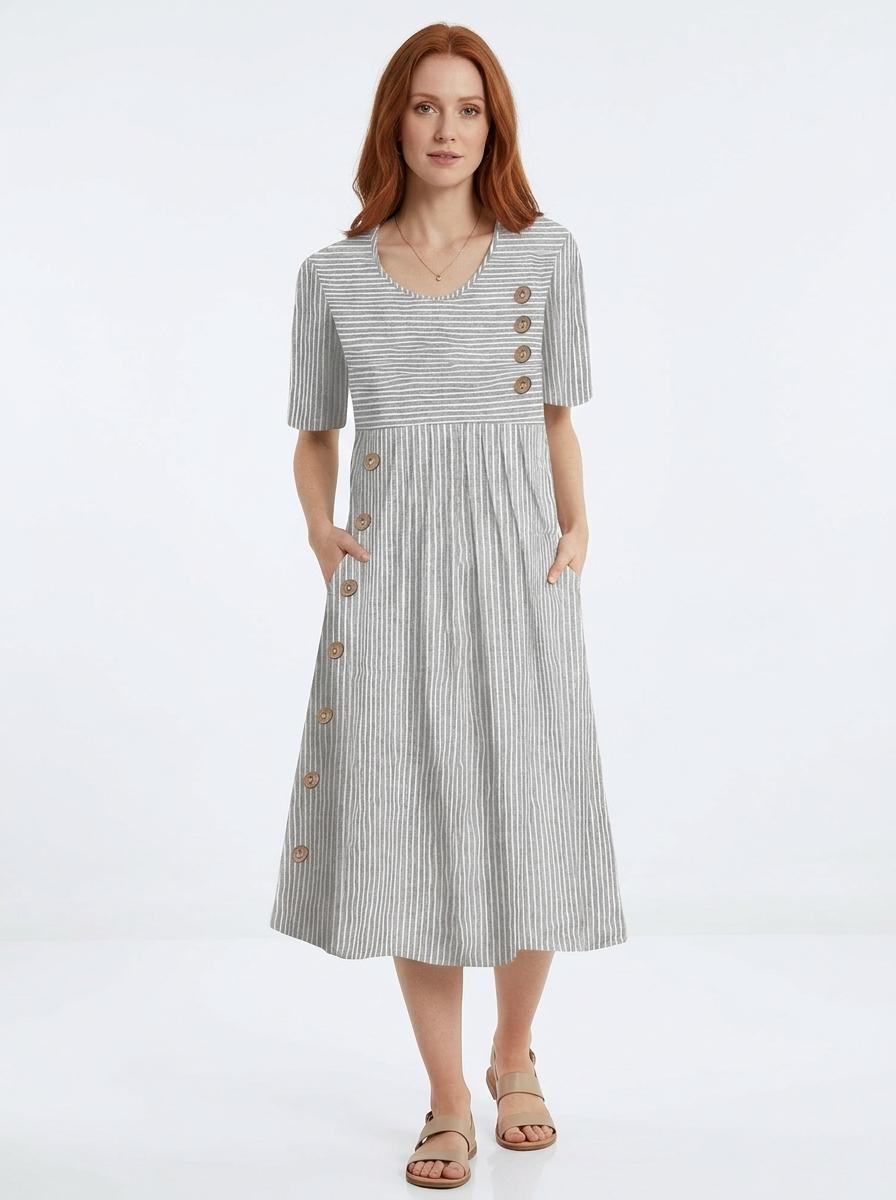 Alma Everyday Midi Dress Grey - Studio Clean