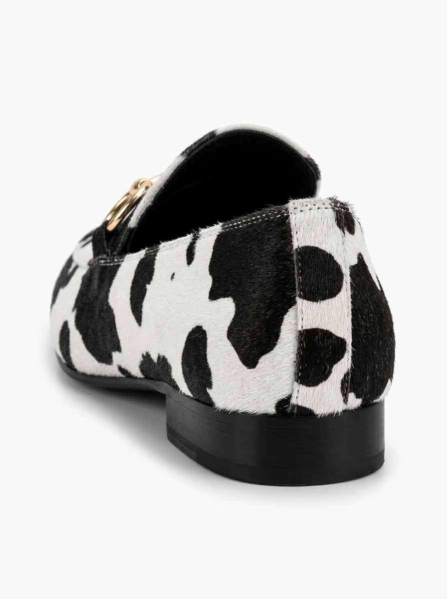 Women's Animal Print Loafers - back angle
