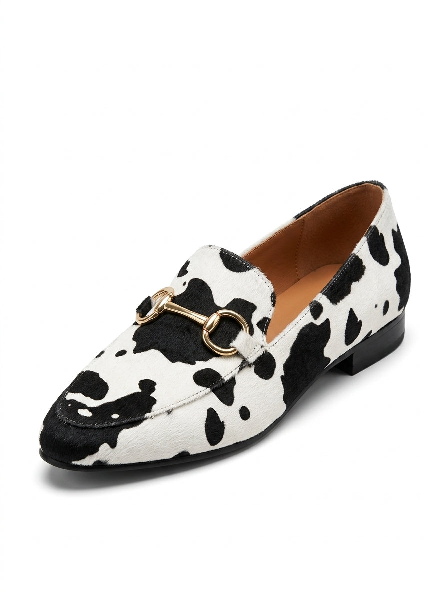 Women's Animal Print Loafers - front view