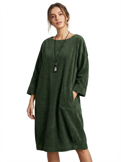 Maria Relaxed Dress - Dark Green