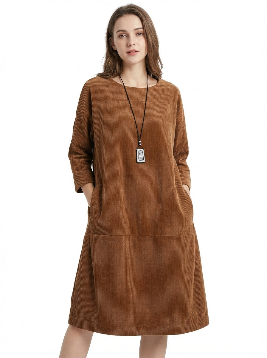 Maria Relaxed Dress - Brown