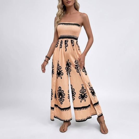 Apricot strapless wide-leg jumpsuit - Studio clean