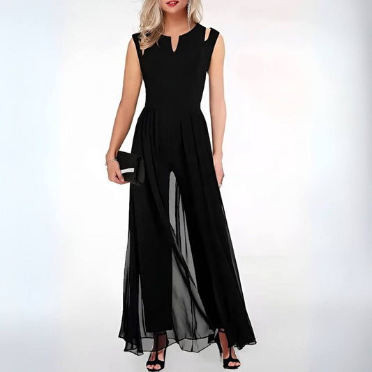 Black sleeveless wide-leg jumpsuit - Studio clean
