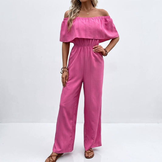 Pink off-shoulder jumpsuit - Studio clean